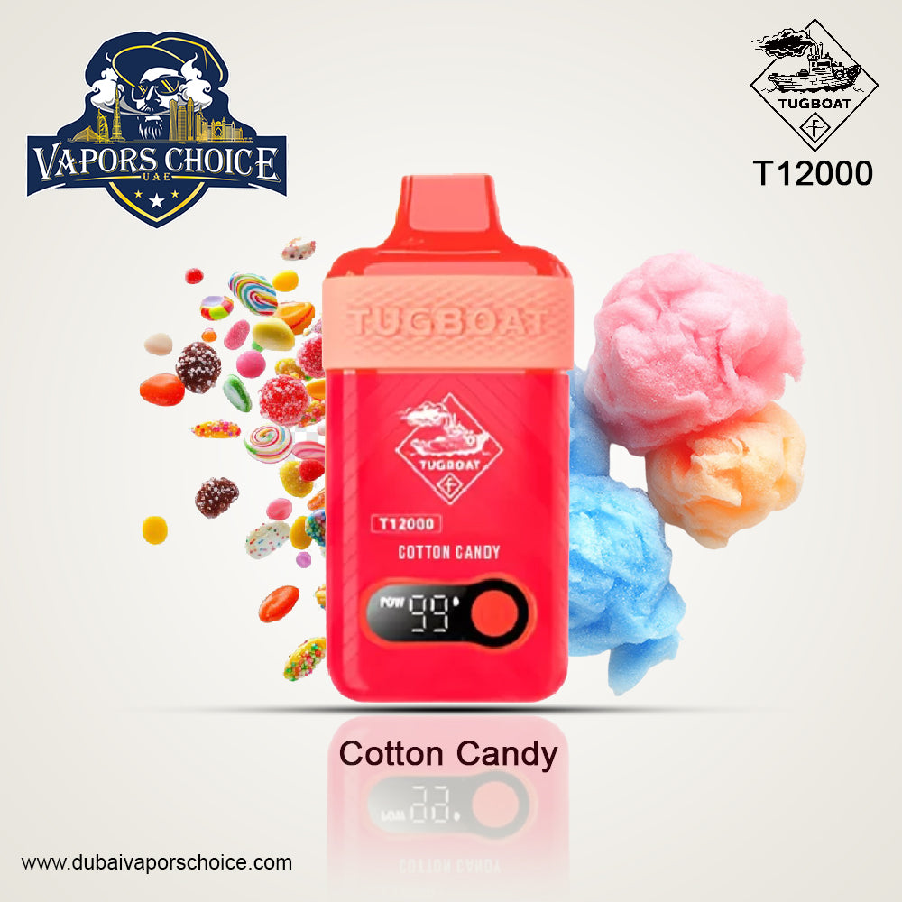 TUGBOAT T12000 (50mg) 12000 PUFFS - DISPOSABLE VAPE Cotton Candy UAE Al Ain